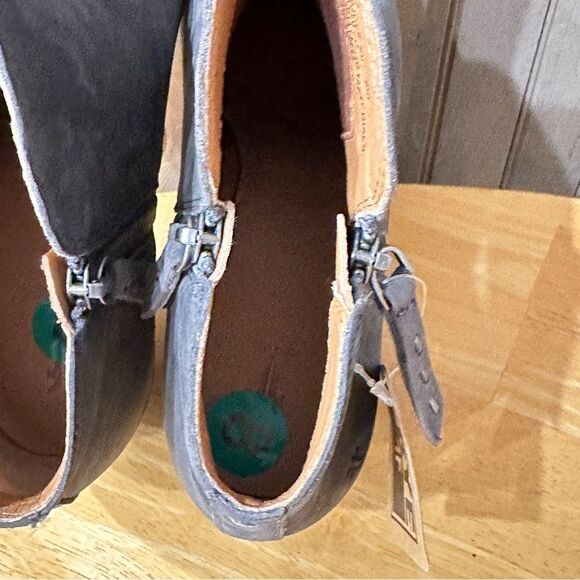 Frye Judith Double Zip Leather Booties - Suede Boots -NEW - Picture 5 of 9